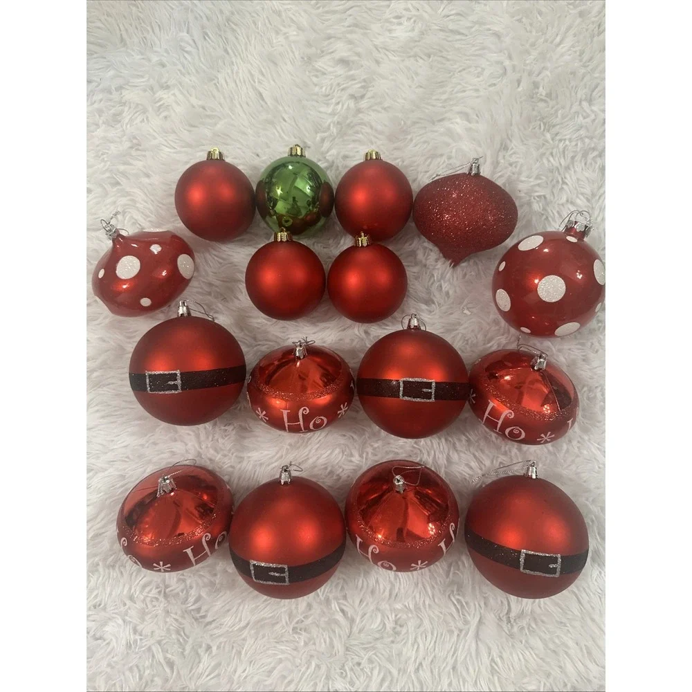 SANTA CLAUS CHRISTMAS ORNAMENT HANDPAINTED Ho Ho Ho Holiday Set